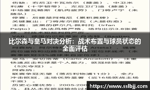 比尔森与皇马对决分析：战术布置与球员状态的全面评估